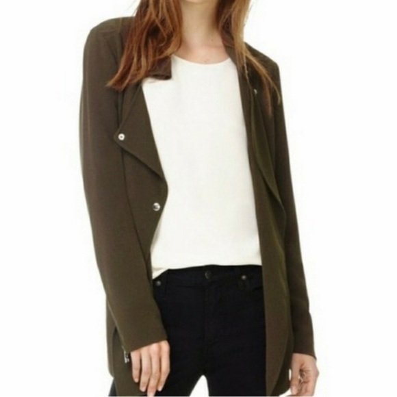 Aritzia Wilfred Mayet Double Breasted Jacket Crepe Fabric XSmall Olive G… - Picture 1 of 16